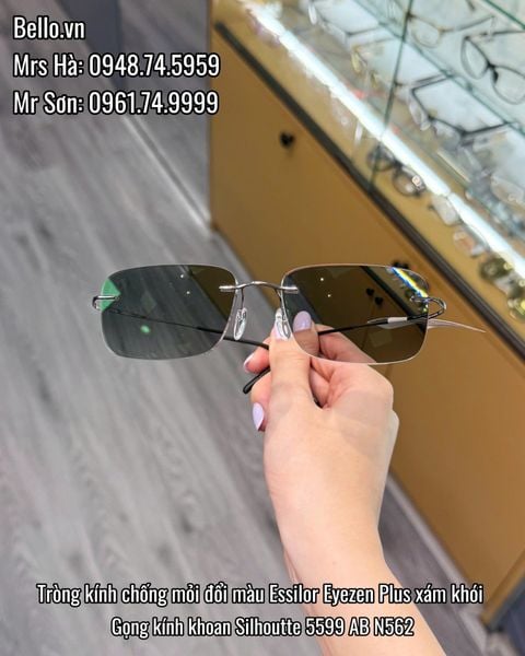  Tròng Kính Đổi Màu Essilor Transitions Gen S Xám Khói Grey 