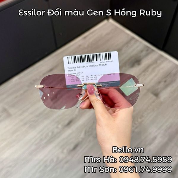  Tròng Kính Đổi Màu Essilor Transitions Gen S Hồng Ngọc Ruby 