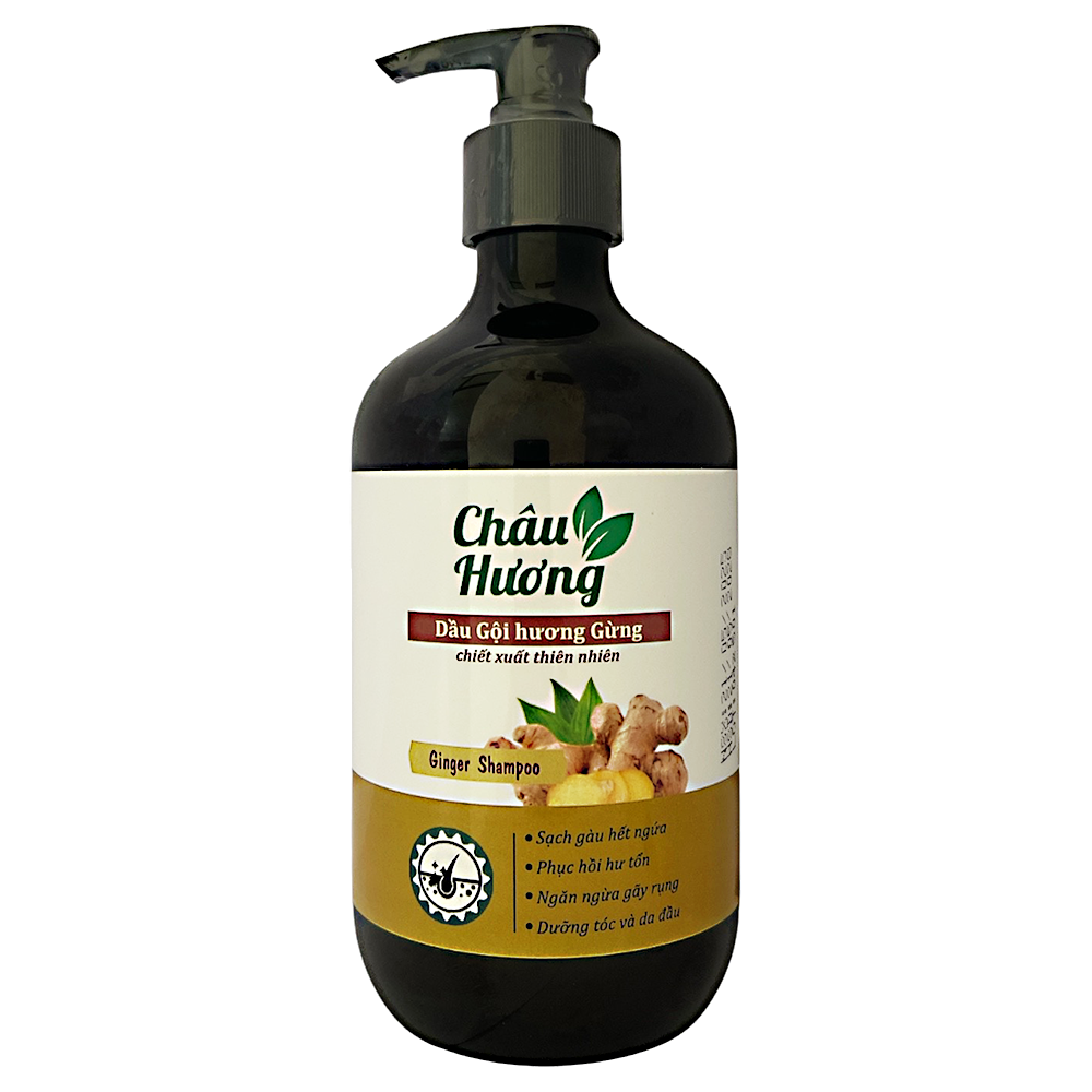 Dầu gội dược liệu chiết xuất thiên nhiên CHÂU HƯƠNG 500ml - Tinh dầu Gừng
