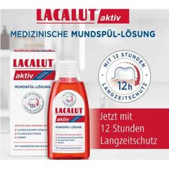 LACALUT Aktiv Mundspül Lösung - Nước xúc miệng Nha khoa chống tụt lợi ngay lập tức, chống viêm và chảy máu chân răng, 300ml