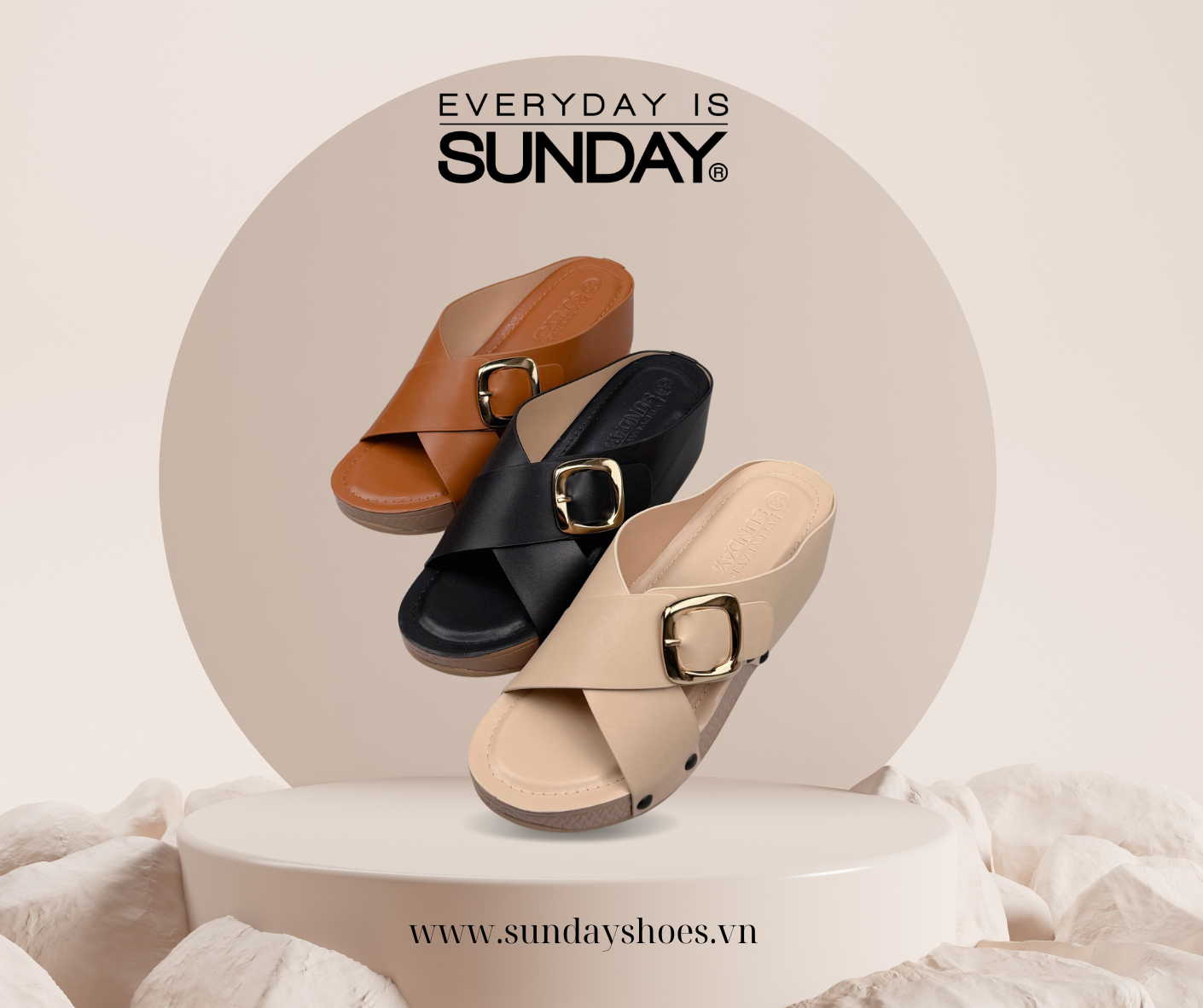 Dép 2 quai chéo phối khóa SUNDAY DD188