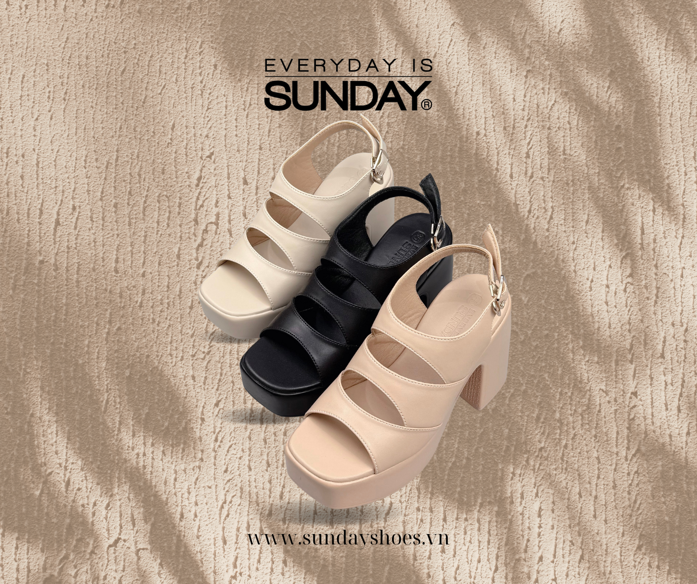 Sandal đế xuồng 3 quai SUNDAY DX74