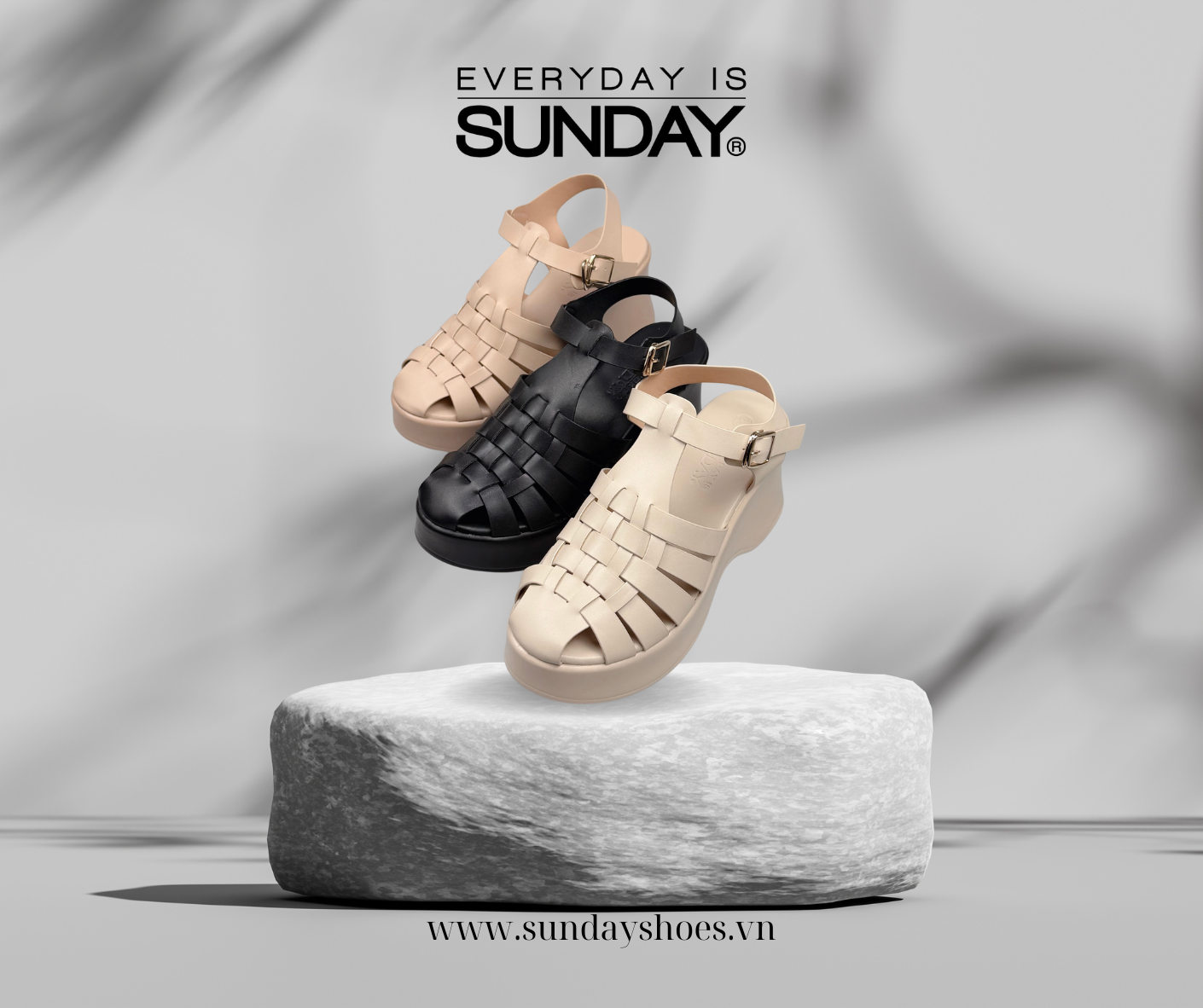 Sandal bít mũi quai đan SUNDAY SD82