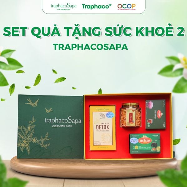  Set Quà Tặng 2 TRAPHACOSAPA Chocolate Detox Đông Trùng Trà Túi Lọc Atiso Thiểt Kế Đẹp Mắt Sang Trọng 