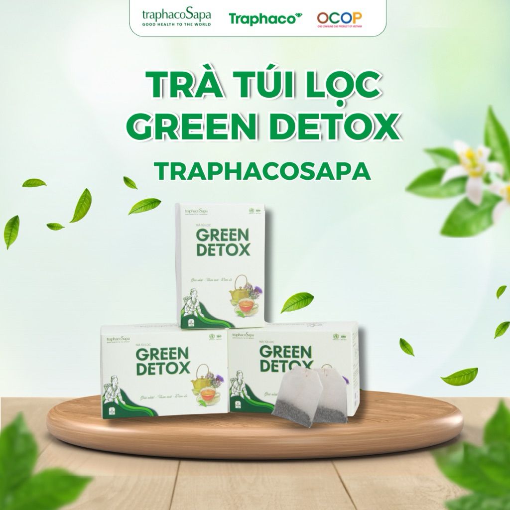  Trà túi lọc Green Detox TRAPHACO SAPA Hỗ Trợ Thanh Lọc Cơ Thể, Làm Mát Gan, Giảm Nóng Trong 
