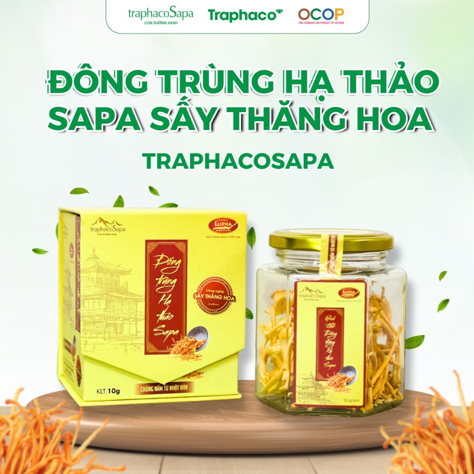 Đông Trùng Hạ Thảo Sapa Sấy Thăng Hoa TRAPHACO SAPA Nâng Cao Sức Khoẻ Giảm Mệt Mỏi 10gr 