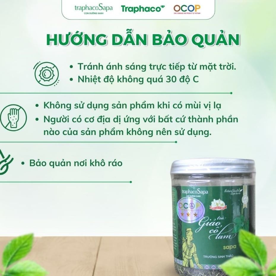  Trà Thảo Dược Giảo Cổ Lam Sapa TRAPHACO SAPA [OCOP 3 Sao] Hỗ Trợ Giấc Ngủ, Giảm Căng Thẳng 100gr 