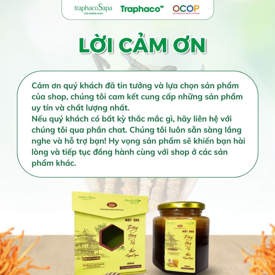  Mật Ong Đông Trùng Hạ Thảo Sapaceps TRAPHACO SAPA Hỗ Trợ Sức Khoẻ, Giảm Mệt Mỏi 350ml 