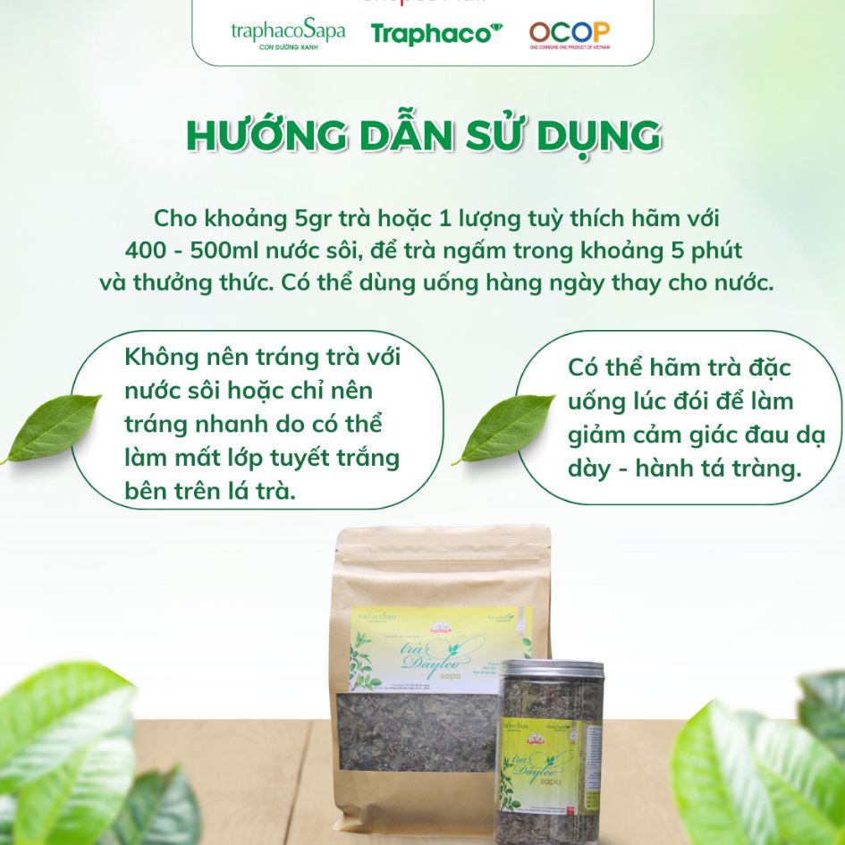  Trà Thảo Dược Chè Dây Leo Sapa TRAPHACO SAPA OCOP 4 Sao Mát Gan Lợi Tiểu Cải Thiện Giấc Ngủ 250gr 