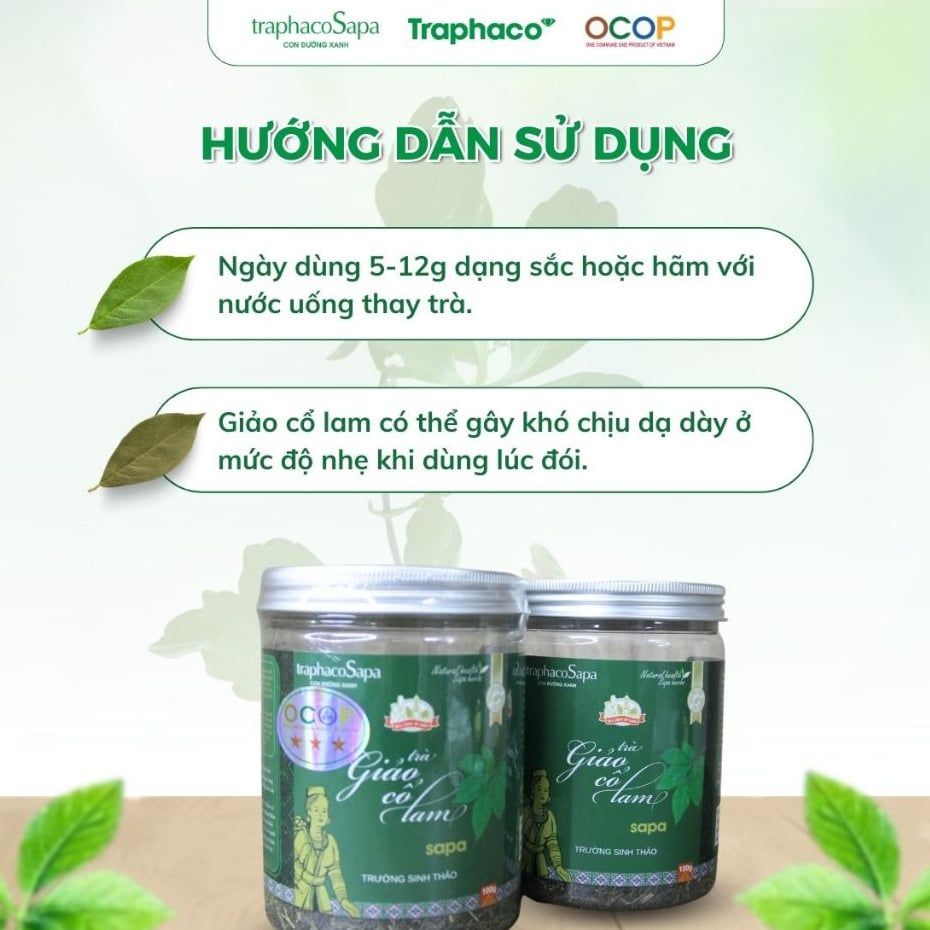  Trà Thảo Dược Giảo Cổ Lam Sapa TRAPHACO SAPA [OCOP 3 Sao] Hỗ Trợ Giấc Ngủ, Giảm Căng Thẳng 100gr 