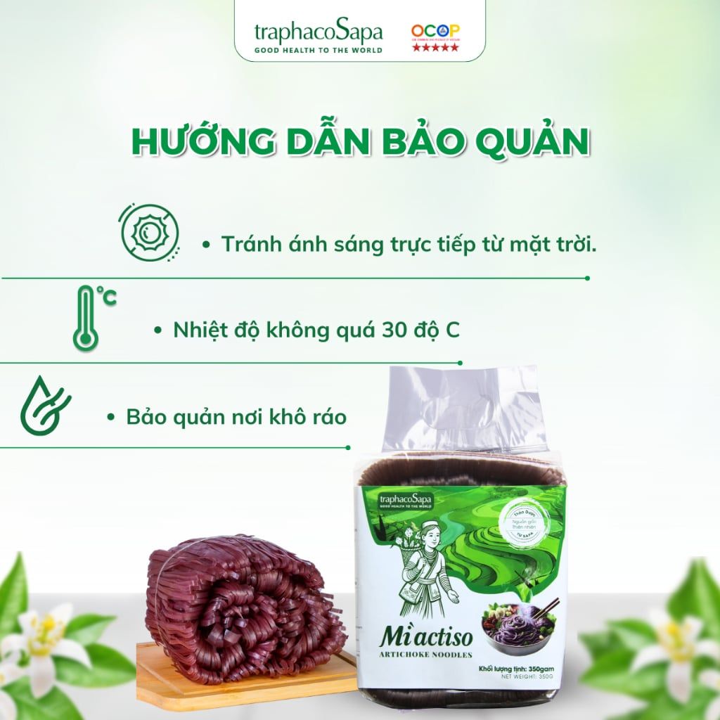  Mì Chũ Actiso TRAPHACOSAPA Giàu Dinh Dưỡng Hỗ Trợ Người Ăn Kiêng, Ăn Eatclean, Ăn Healthy 350gr 