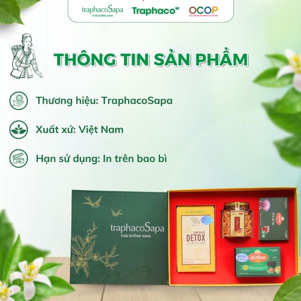  Set Quà Tặng 2 TRAPHACOSAPA Chocolate Detox Đông Trùng Trà Túi Lọc Atiso Thiểt Kế Đẹp Mắt Sang Trọng 