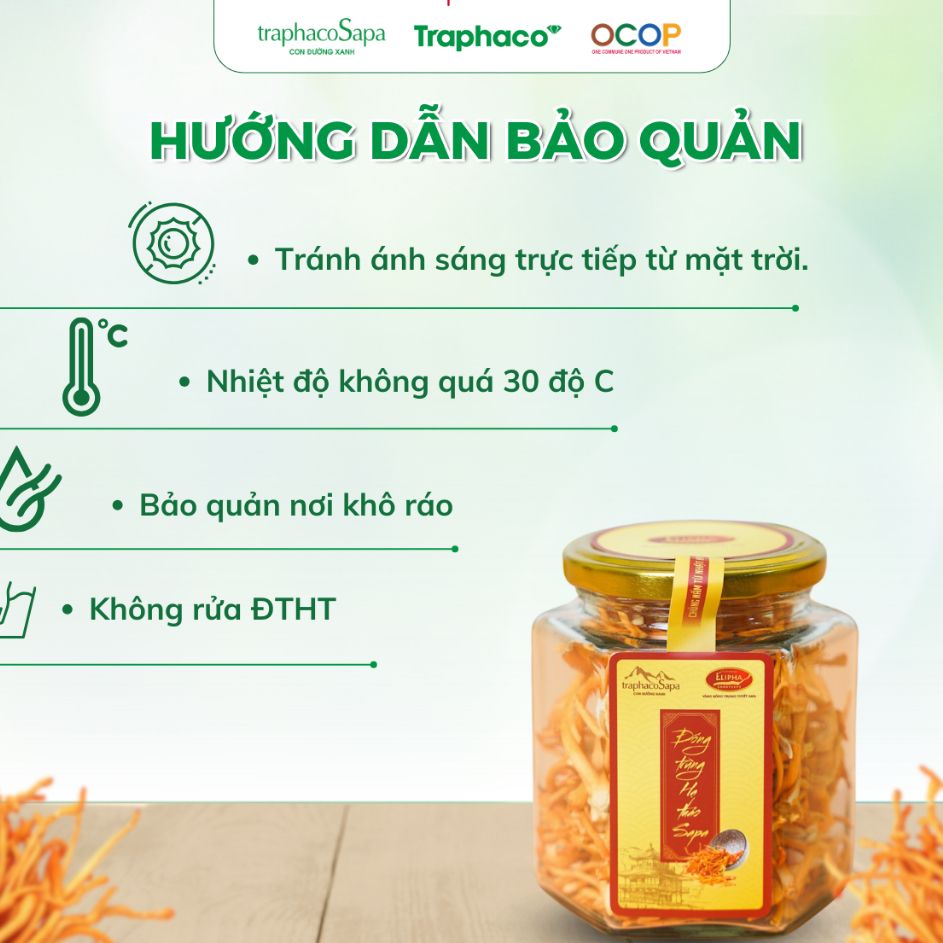  Đông Trùng Hạ Thảo Sapa Sấy Thăng Hoa TRAPHACO SAPA Nâng Cao Sức Khoẻ Giảm Mệt Mỏi 10gr 