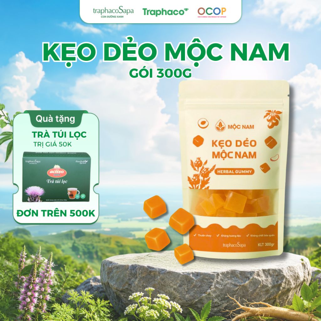  Kẹo Dẻo Actiso Mộc Nam, Thuần Chay, Không Gelatin, Hương Vị Thơm Ngon, Hỗ Trợ Tiêu Hóa 