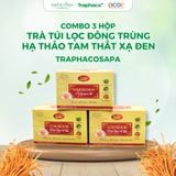  [COMBO 3 HỘP] Trà Túi Lọc Đông Trùng Hạ Thảo Tam Thất Xạ Đen TRAPHACOSAPA Hộp 18 Túi Lọc 