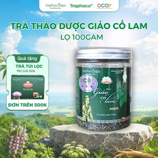  Trà Thảo Dược Giảo Cổ Lam Sapa TRAPHACO SAPA [OCOP 3 Sao] Hỗ Trợ Giấc Ngủ, Giảm Căng Thẳng 100gr 