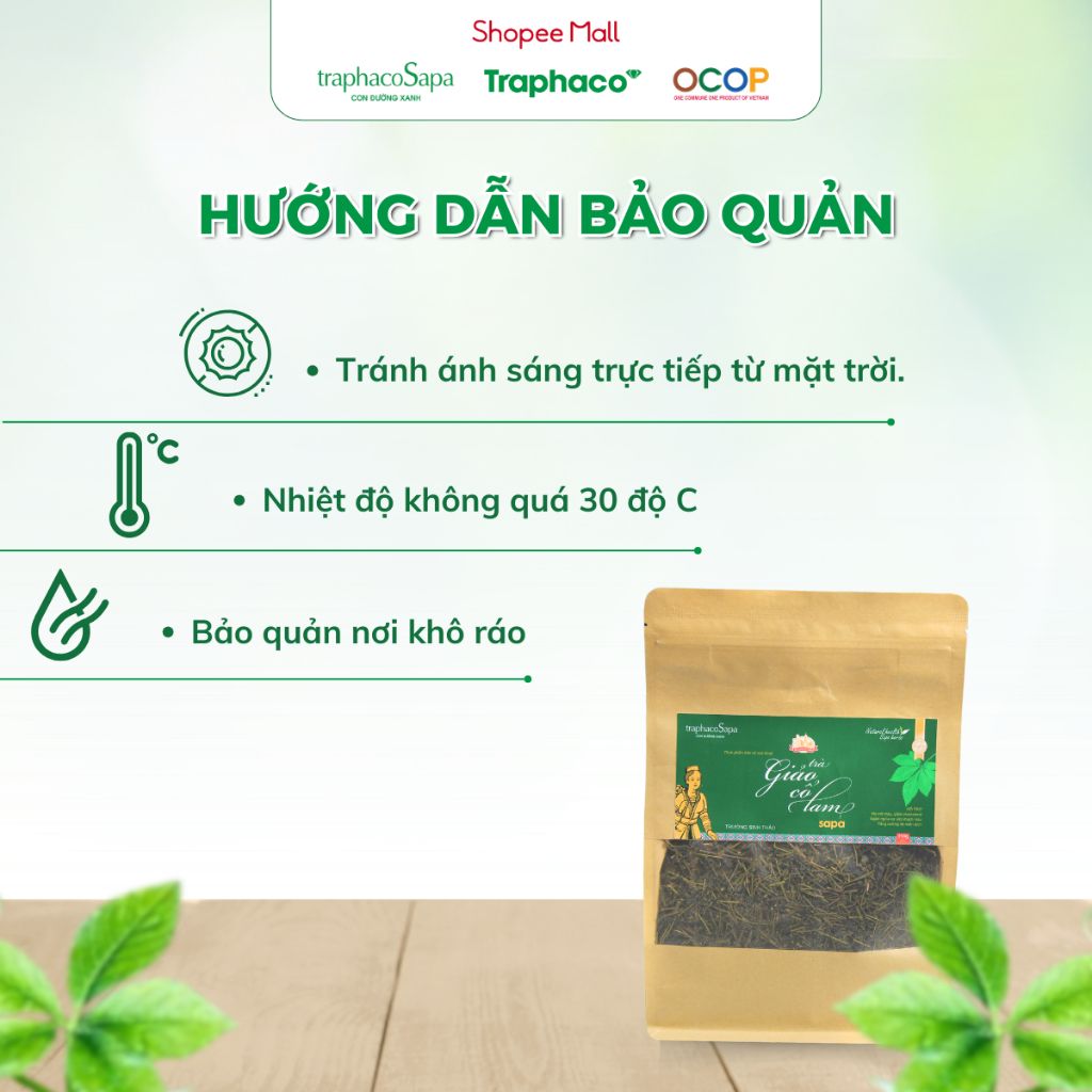  Trà Thảo Dược Giảo Cổ Lam Sapa TRAPHACO SAPA [OCOP 3 Sao] Hỗ Trợ Giấc Ngủ, Giảm Căng Thẳng 350gr 