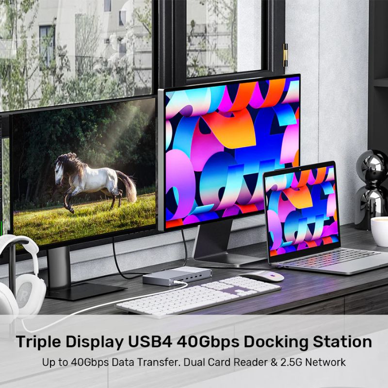 Trạm kết nối Docking UNITEK USB4 - 4K Display, 40Gbps Thunderbolt 4