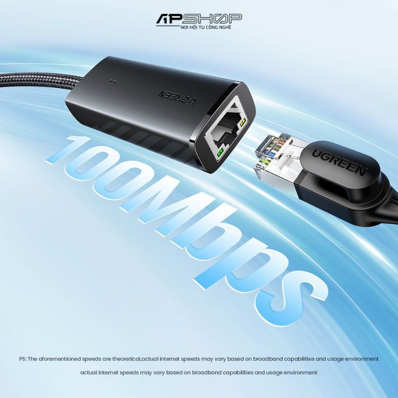 Bộ chuyển UGREEN USB sang Ethernet 100Mbps CM650