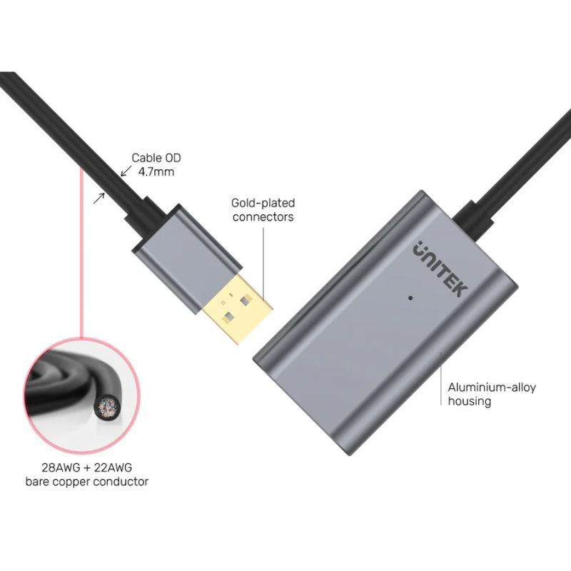 cap-noi-dai-usb-a-2-0-unitek-y-27-480mbps