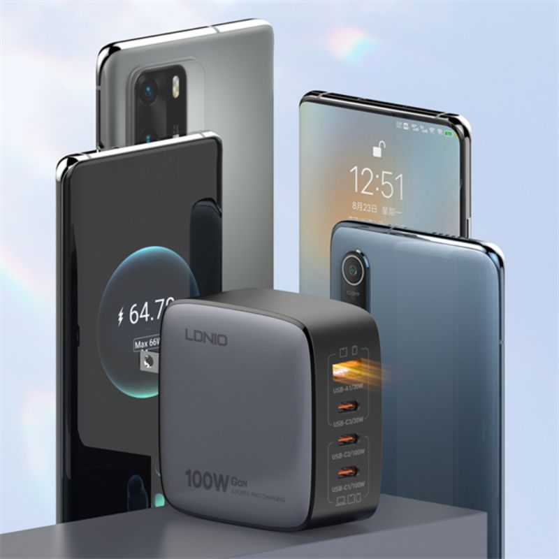 Củ Sạc Nhanh LDNIO Q408 PD 100W GaN (Hỗ Trợ PPS)