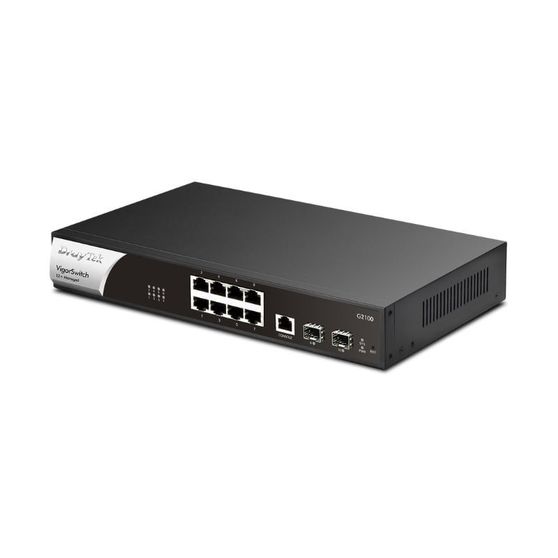 Smart Switch 8 Cổng Gigabit + 2 Cổng Quang SFP DrayTek VigorSwitch G2100