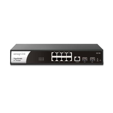 Smart Switch 8 Cổng Gigabit + 2 Cổng Quang SFP DrayTek VigorSwitch G2100