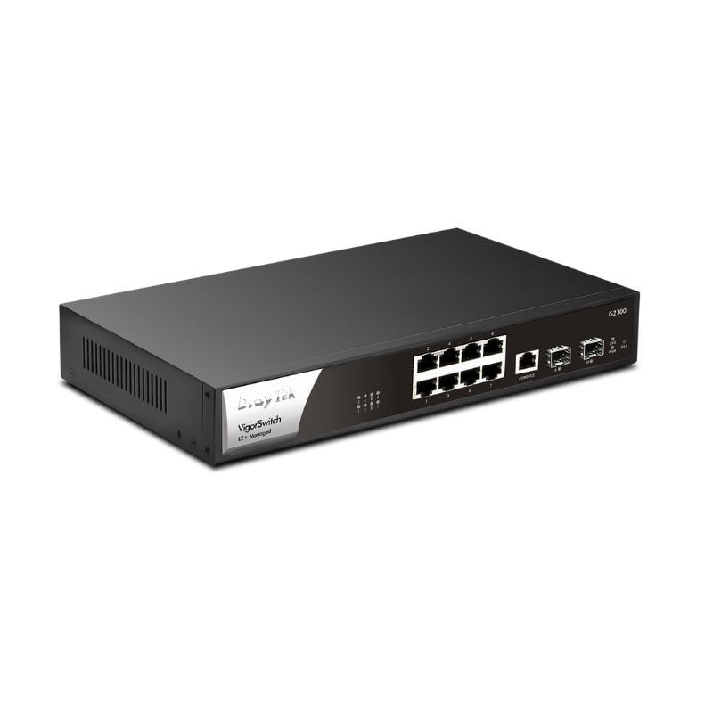 Smart Switch 8 Cổng Gigabit + 2 Cổng Quang SFP DrayTek VigorSwitch G2100