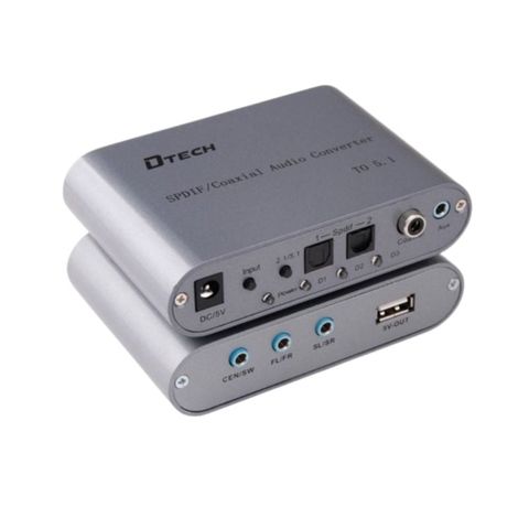 Hộp Chuyển Đổi Âm Thanh Quang / Đồng Trục Sang AV 5.1 DTECH DT-6525
