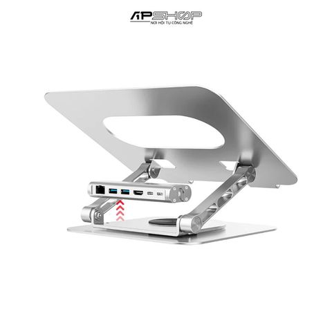 Giá đỡ laptop kèm Hub USB C UNITEK D1109B01