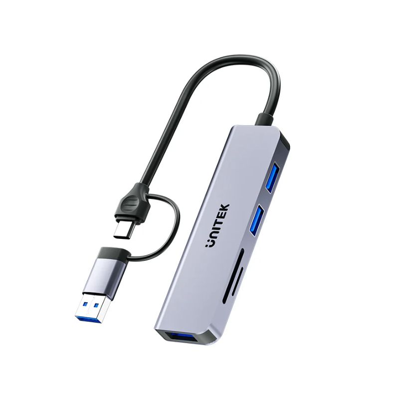 Hub Đa Năng 5 in 1 UNITEK uHUB P5+ 5Gbps (Có Đầu Đọc Thẻ SD/Micro SD