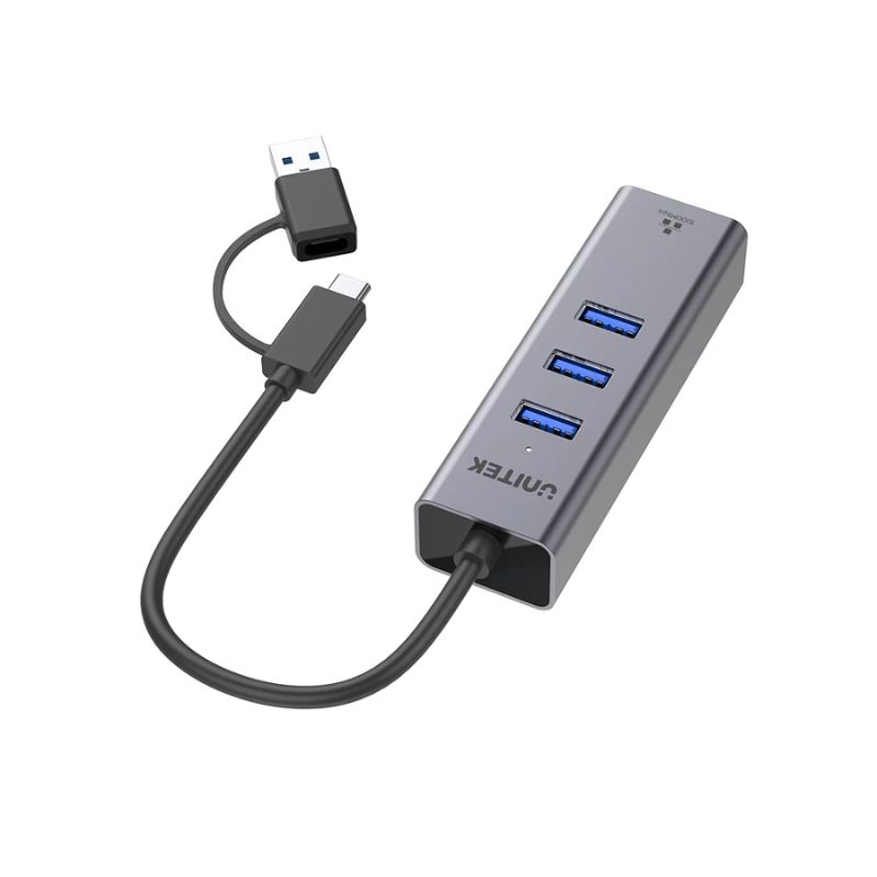 Hub USB C Đa Năng UNITEK 4 in 1 (Gigabit Ethernet + 3 Cổng USB 3.0)