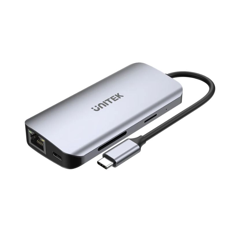 Hub USB C UNITEK 8 in 1 (HDMI 4K 60Hz + LAN Gigabit + PD 100W)