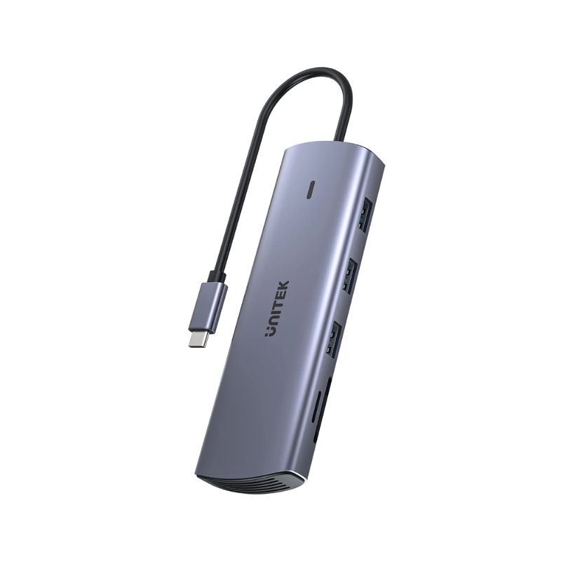 Hub USB C UNITEK 9 in 1 (Dual Display 4K + LAN Gigabit + PD 100W)