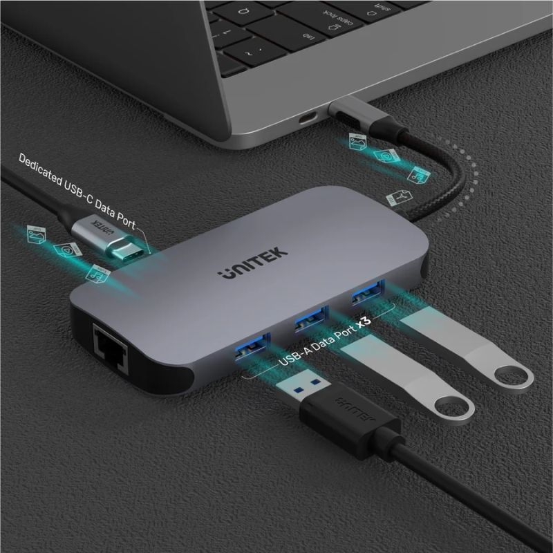 Hub USB C UNITEK uHUB N9 9 in 1 (HDMI 4K 60Hz + LAN Gigabit + PD 100W)