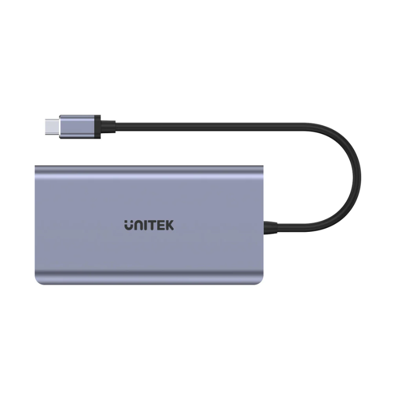 Hub USB C UNITEK uHUB O8 8 in 1 (Dual Display HDMI/VGA + PD 100W + LAN)