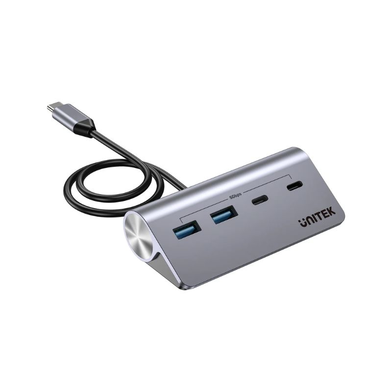 Hub USB C UNITEK uHUB Q4 - 4 in 1, 5Gbps, Có nguồn phụ