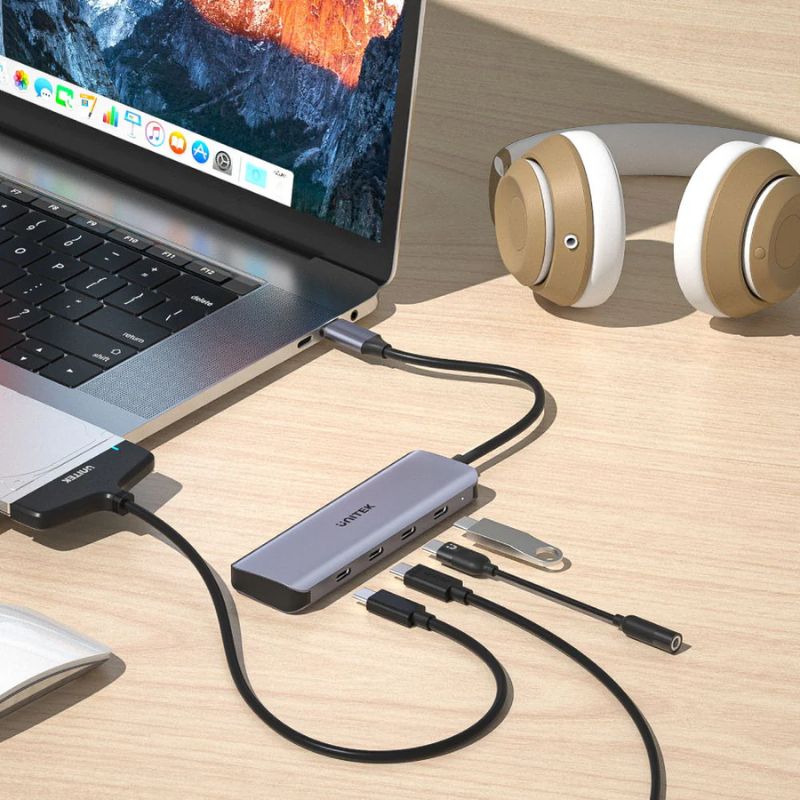 Hub USB C UNITEK uHUB Q4 Next 4 Cổng USB C 5Gbps Siêu Mỏng