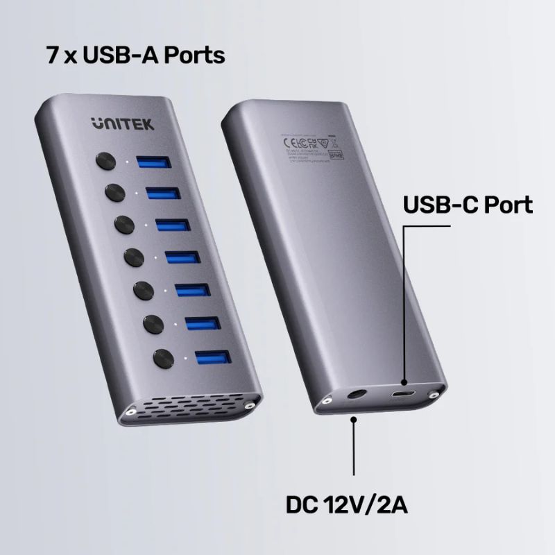 Hub USB UNITEK 7 Cổng USB3.0 Tốc Độ Cao Có Nguồn Phụ