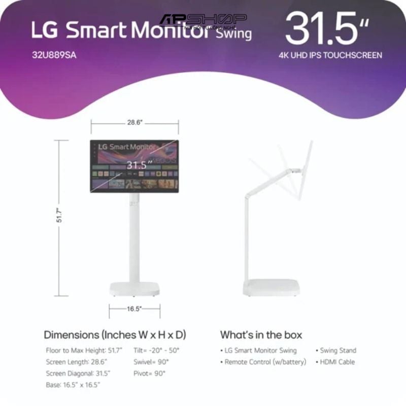 Màn hình LG Smart 4K IPS | 32" | 32U889SA