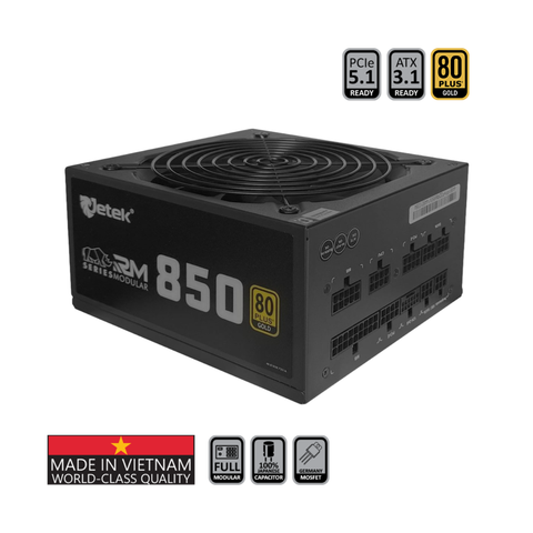 Nguồn Jetek RM850 E5.1 - 850W Gold, ATX 3.1, PCIe 5.1