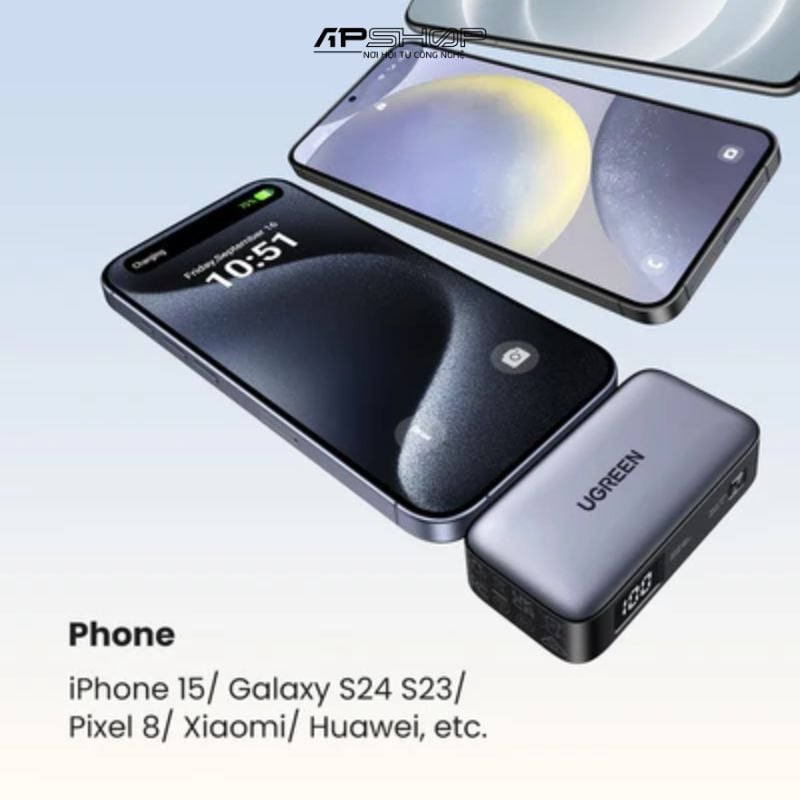 Sạc dự phòng UGREEN 5000mAh có cáp USB C PB503