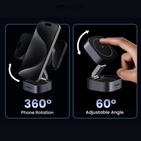 Sạc không dây UGREEN 2 in 1 W702