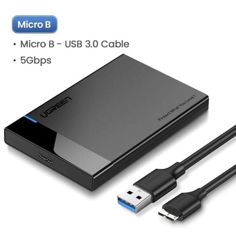 Box Ổ Cứng 2,5″ SATA HDD – SSD USB 3.0 Ugreen 30848