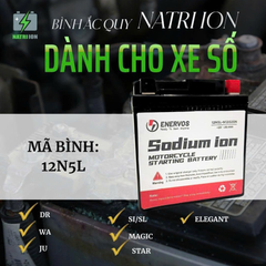 Bình Ắc Quy Xe Máy Natri iOn 12N5L 12V-5Ah, dùng cho Star, Dr, Wa, Magic, Elegant