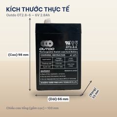 Ắc Quy Outdo OT2.8-6 (6V-2.8Ah) Cho Cân Điện Tử, UPS, Thiết Bị Viễn Thông
