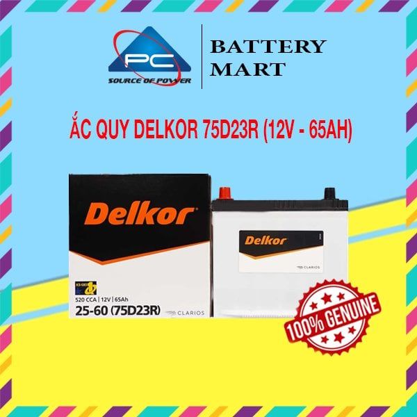 Ắc Quy Delkor  75D23R (12V - 65Ah)