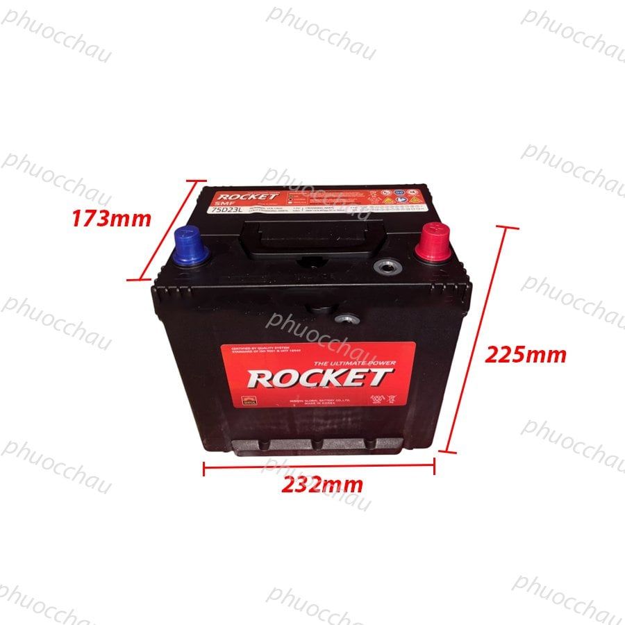 Ắc Quy ROCKET SMF 75D23L/R (12V-65Ah)