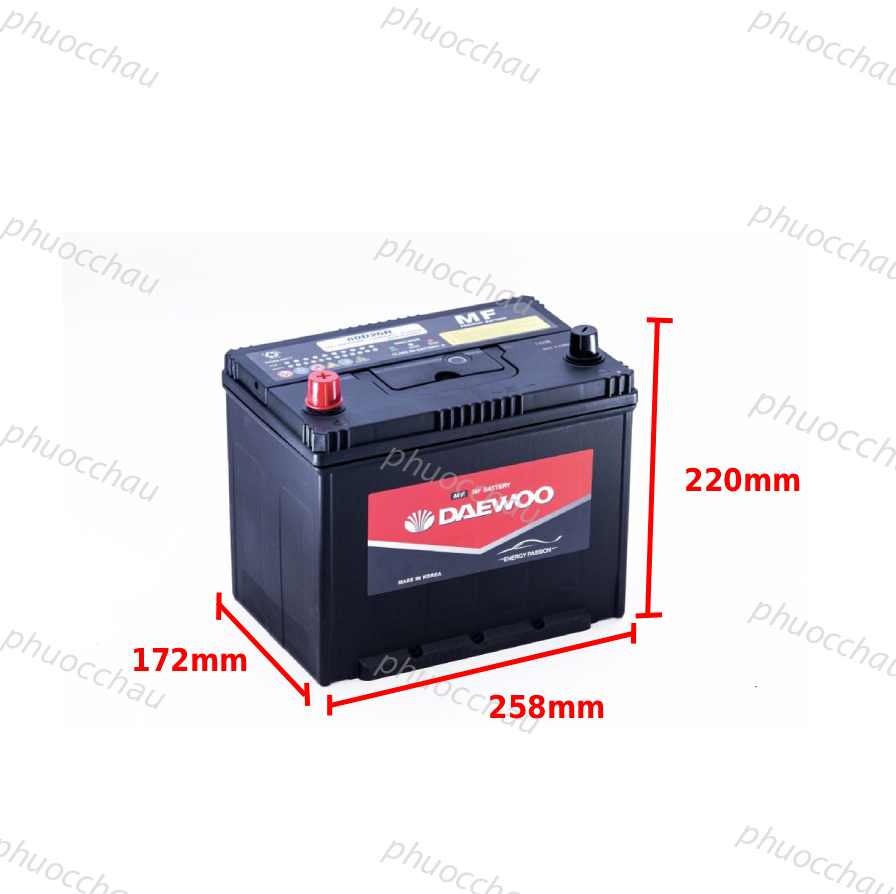 Ắc Quy Daewoo 80D26L/R 12V 70AH