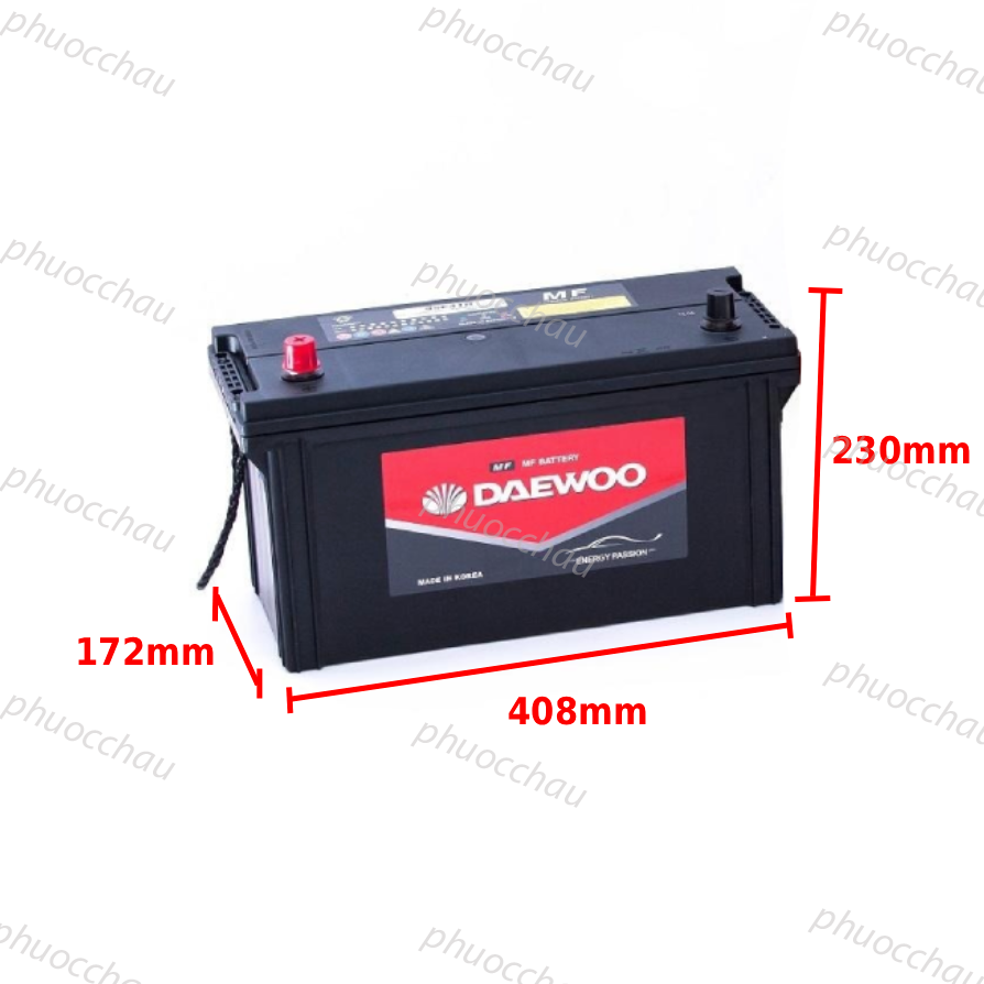 Ắc Quy Daewoo 95E41R 12V 100AH